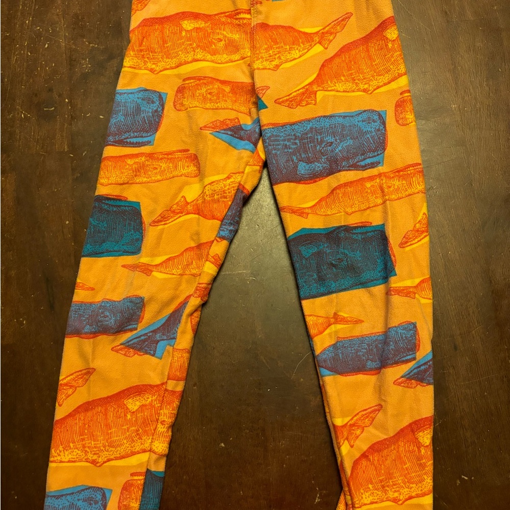 Lularoe orange sperm whale leggings size s/m